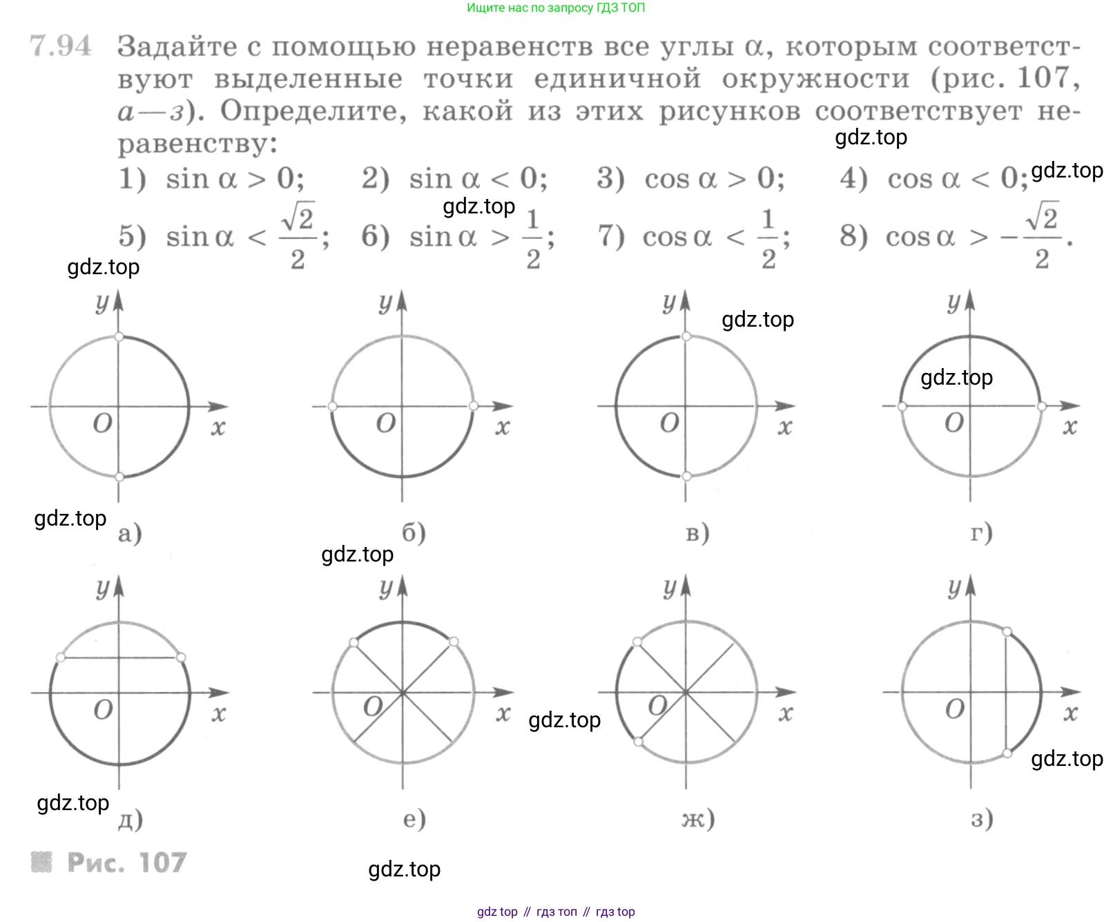 ГДЗ Алгебра, 10 класс Учебник, авторы: Никольский Сергей Михайлович, Потапов Михаил Константинович, Решетников Николай Николаевич, Шевкин Александр Владимирович, издательство Просвещение, Москва, 2014, голубого цвета, страница 230, номер 7.94, Условие