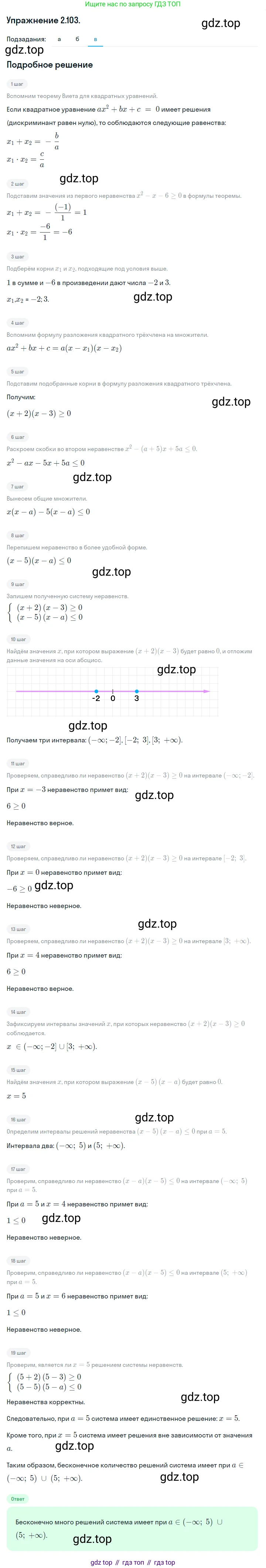 ГДЗ Алгебра, 10 класс Учебник, авторы: Никольский Сергей Михайлович, Потапов Михаил Константинович, Решетников Николай Николаевич, Шевкин Александр Владимирович, издательство Просвещение, Москва, 2014, голубого цвета, страница 92, номер 2.103, Решение 1 (продолжение 3)