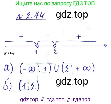 ГДЗ Алгебра, 10 класс Учебник, авторы: Никольский Сергей Михайлович, Потапов Михаил Константинович, Решетников Николай Николаевич, Шевкин Александр Владимирович, издательство Просвещение, Москва, 2014, голубого цвета, страница 83, номер 2.74, Решение 2