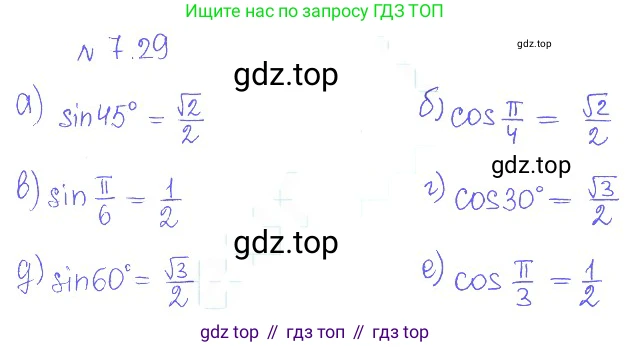 ГДЗ Алгебра, 10 класс Учебник, авторы: Никольский Сергей Михайлович, Потапов Михаил Константинович, Решетников Николай Николаевич, Шевкин Александр Владимирович, издательство Просвещение, Москва, 2014, голубого цвета, страница 209, номер 7.29, Решение 2
