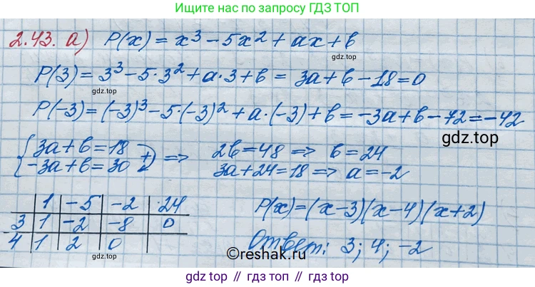 ГДЗ Алгебра, 10 класс Учебник, авторы: Никольский Сергей Михайлович, Потапов Михаил Константинович, Решетников Николай Николаевич, Шевкин Александр Владимирович, издательство Просвещение, Москва, 2014, голубого цвета, страница 65, номер 2.43, Решение 3