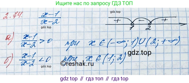 ГДЗ Алгебра, 10 класс Учебник, авторы: Никольский Сергей Михайлович, Потапов Михаил Константинович, Решетников Николай Николаевич, Шевкин Александр Владимирович, издательство Просвещение, Москва, 2014, голубого цвета, страница 83, номер 2.74, Решение 3