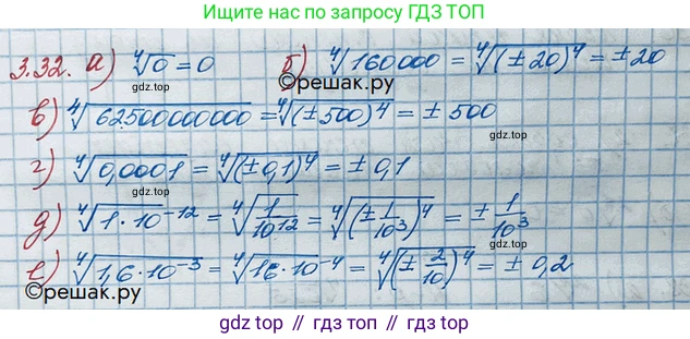 ГДЗ Алгебра, 10 класс Учебник, авторы: Никольский Сергей Михайлович, Потапов Михаил Константинович, Решетников Николай Николаевич, Шевкин Александр Владимирович, издательство Просвещение, Москва, 2014, голубого цвета, страница 102, номер 3.32, Решение 3