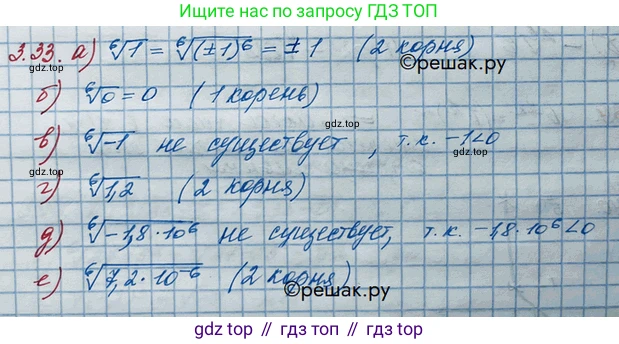 ГДЗ Алгебра, 10 класс Учебник, авторы: Никольский Сергей Михайлович, Потапов Михаил Константинович, Решетников Николай Николаевич, Шевкин Александр Владимирович, издательство Просвещение, Москва, 2014, голубого цвета, страница 102, номер 3.33, Решение 3