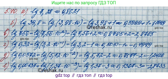 ГДЗ Алгебра, 10 класс Учебник, авторы: Никольский Сергей Михайлович, Потапов Михаил Константинович, Решетников Николай Николаевич, Шевкин Александр Владимирович, издательство Просвещение, Москва, 2014, голубого цвета, страница 159, номер 5.40, Решение 3