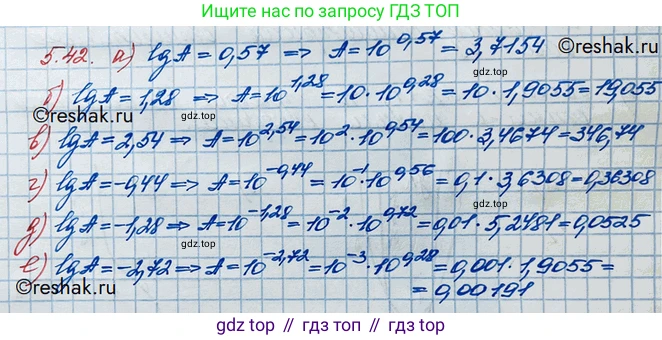 ГДЗ Алгебра, 10 класс Учебник, авторы: Никольский Сергей Михайлович, Потапов Михаил Константинович, Решетников Николай Николаевич, Шевкин Александр Владимирович, издательство Просвещение, Москва, 2014, голубого цвета, страница 159, номер 5.42, Решение 3