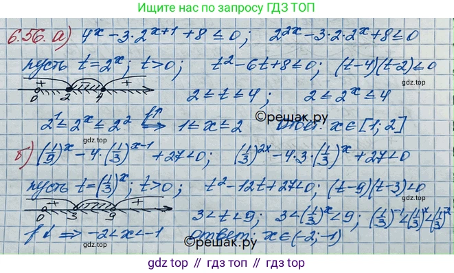 ГДЗ Алгебра, 10 класс Учебник, авторы: Никольский Сергей Михайлович, Потапов Михаил Константинович, Решетников Николай Николаевич, Шевкин Александр Владимирович, издательство Просвещение, Москва, 2014, голубого цвета, страница 186, номер 6.56, Решение 3