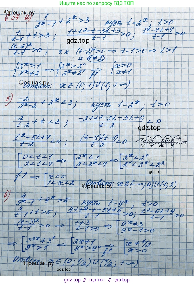 ГДЗ Алгебра, 10 класс Учебник, авторы: Никольский Сергей Михайлович, Потапов Михаил Константинович, Решетников Николай Николаевич, Шевкин Александр Владимирович, издательство Просвещение, Москва, 2014, голубого цвета, страница 186, номер 6.57, Решение 3