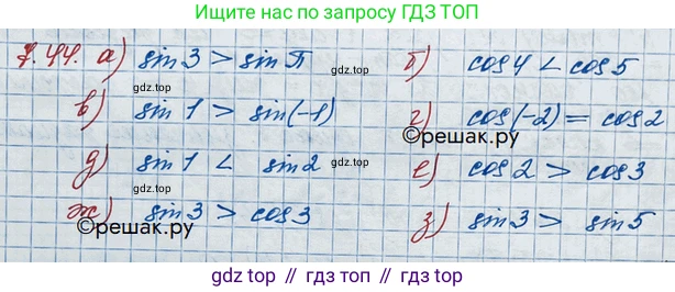 ГДЗ Алгебра, 10 класс Учебник, авторы: Никольский Сергей Михайлович, Потапов Михаил Константинович, Решетников Николай Николаевич, Шевкин Александр Владимирович, издательство Просвещение, Москва, 2014, голубого цвета, страница 210, номер 7.44, Решение 3