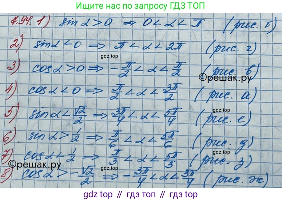ГДЗ Алгебра, 10 класс Учебник, авторы: Никольский Сергей Михайлович, Потапов Михаил Константинович, Решетников Николай Николаевич, Шевкин Александр Владимирович, издательство Просвещение, Москва, 2014, голубого цвета, страница 230, номер 7.94, Решение 3