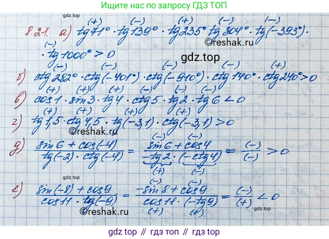 ГДЗ Алгебра, 10 класс Учебник, авторы: Никольский Сергей Михайлович, Потапов Михаил Константинович, Решетников Николай Николаевич, Шевкин Александр Владимирович, издательство Просвещение, Москва, 2014, голубого цвета, страница 242, номер 8.21, Решение 3