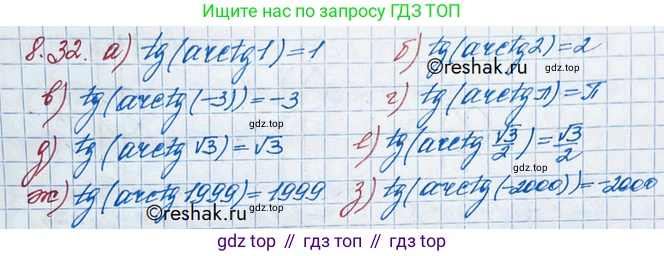 ГДЗ Алгебра, 10 класс Учебник, авторы: Никольский Сергей Михайлович, Потапов Михаил Константинович, Решетников Николай Николаевич, Шевкин Александр Владимирович, издательство Просвещение, Москва, 2014, голубого цвета, страница 245, номер 8.32, Решение 3
