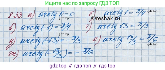 ГДЗ Алгебра, 10 класс Учебник, авторы: Никольский Сергей Михайлович, Потапов Михаил Константинович, Решетников Николай Николаевич, Шевкин Александр Владимирович, издательство Просвещение, Москва, 2014, голубого цвета, страница 246, номер 8.33, Решение 3