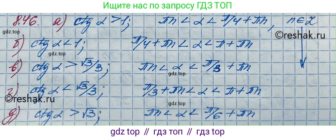 ГДЗ Алгебра, 10 класс Учебник, авторы: Никольский Сергей Михайлович, Потапов Михаил Константинович, Решетников Николай Николаевич, Шевкин Александр Владимирович, издательство Просвещение, Москва, 2014, голубого цвета, страница 255, номер 8.46, Решение 3