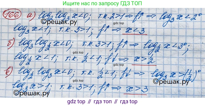 ГДЗ Алгебра, 10 класс Учебник, авторы: Никольский Сергей Михайлович, Потапов Михаил Константинович, Решетников Николай Николаевич, Шевкин Александр Владимирович, издательство Просвещение, Москва, 2014, голубого цвета, страница 381, номер 166, Решение 3