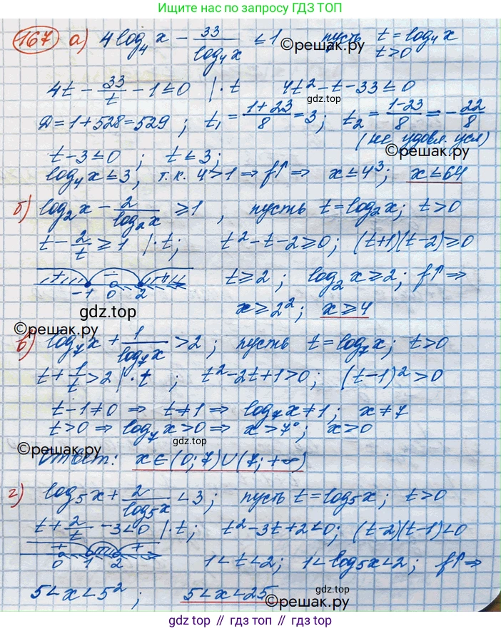 ГДЗ Алгебра, 10 класс Учебник, авторы: Никольский Сергей Михайлович, Потапов Михаил Константинович, Решетников Николай Николаевич, Шевкин Александр Владимирович, издательство Просвещение, Москва, 2014, голубого цвета, страница 381, номер 167, Решение 3