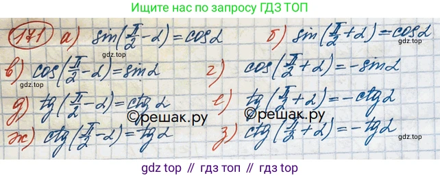 ГДЗ Алгебра, 10 класс Учебник, авторы: Никольский Сергей Михайлович, Потапов Михаил Константинович, Решетников Николай Николаевич, Шевкин Александр Владимирович, издательство Просвещение, Москва, 2014, голубого цвета, страница 382, номер 171, Решение 3