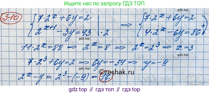 ГДЗ Алгебра, 10 класс Учебник, авторы: Никольский Сергей Михайлович, Потапов Михаил Константинович, Решетников Николай Николаевич, Шевкин Александр Владимирович, издательство Просвещение, Москва, 2014, голубого цвета, страница 401, номер 310, Решение 3