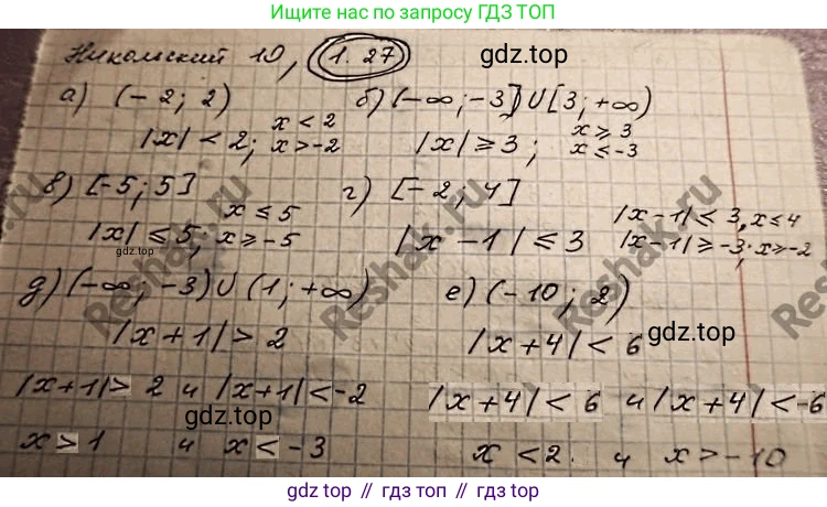 ГДЗ Алгебра, 10 класс Учебник, авторы: Никольский Сергей Михайлович, Потапов Михаил Константинович, Решетников Николай Николаевич, Шевкин Александр Владимирович, издательство Просвещение, Москва, 2014, голубого цвета, страница 15, номер 1.27, Решение 4