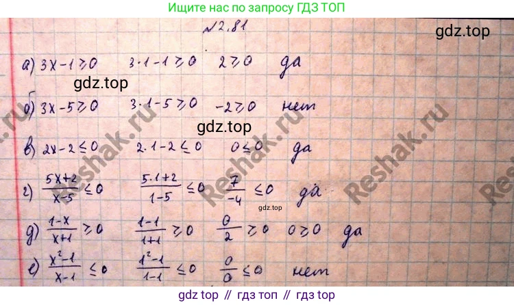 ГДЗ Алгебра, 10 класс Учебник, авторы: Никольский Сергей Михайлович, Потапов Михаил Константинович, Решетников Николай Николаевич, Шевкин Александр Владимирович, издательство Просвещение, Москва, 2014, голубого цвета, страница 87, номер 2.81, Решение 4