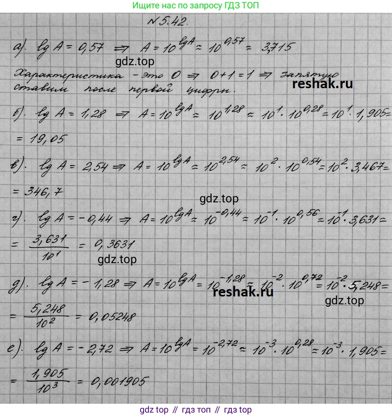 ГДЗ Алгебра, 10 класс Учебник, авторы: Никольский Сергей Михайлович, Потапов Михаил Константинович, Решетников Николай Николаевич, Шевкин Александр Владимирович, издательство Просвещение, Москва, 2014, голубого цвета, страница 159, номер 5.42, Решение 4