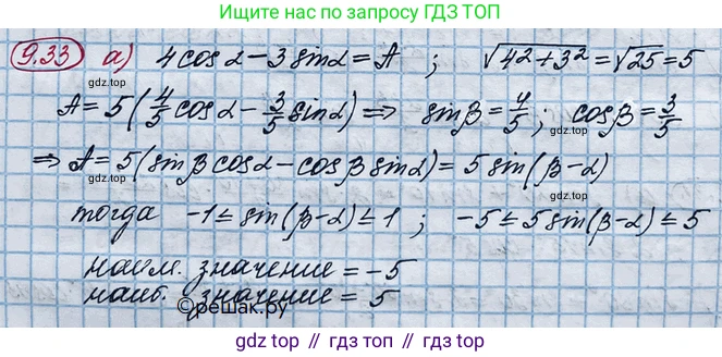 ГДЗ Алгебра, 10 класс Учебник, авторы: Никольский Сергей Михайлович, Потапов Михаил Константинович, Решетников Николай Николаевич, Шевкин Александр Владимирович, издательство Просвещение, Москва, 2014, голубого цвета, страница 266, номер 9.33, Решение 4