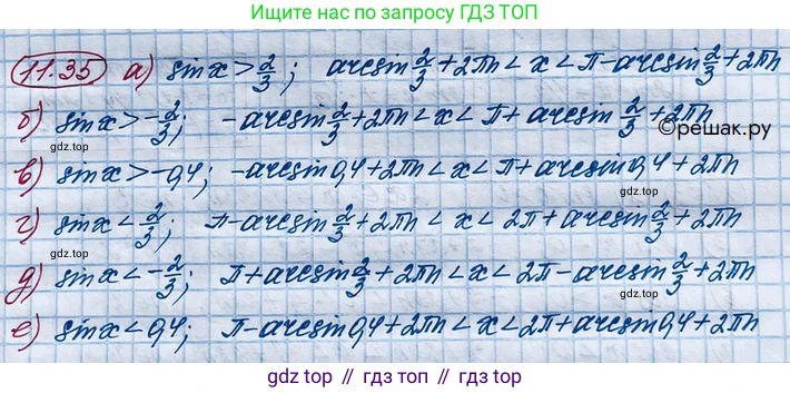 ГДЗ Алгебра, 10 класс Учебник, авторы: Никольский Сергей Михайлович, Потапов Михаил Константинович, Решетников Николай Николаевич, Шевкин Александр Владимирович, издательство Просвещение, Москва, 2014, голубого цвета, страница 315, номер 11.35, Решение 4