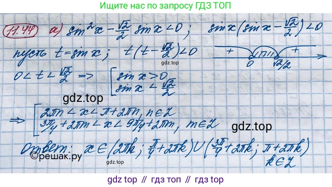 ГДЗ Алгебра, 10 класс Учебник, авторы: Никольский Сергей Михайлович, Потапов Михаил Константинович, Решетников Николай Николаевич, Шевкин Александр Владимирович, издательство Просвещение, Москва, 2014, голубого цвета, страница 321, номер 11.44, Решение 4
