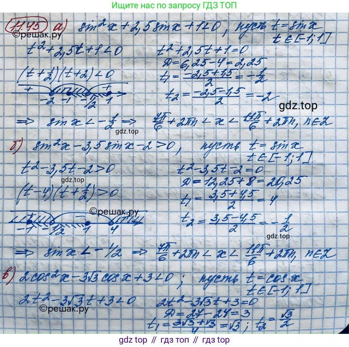 ГДЗ Алгебра, 10 класс Учебник, авторы: Никольский Сергей Михайлович, Потапов Михаил Константинович, Решетников Николай Николаевич, Шевкин Александр Владимирович, издательство Просвещение, Москва, 2014, голубого цвета, страница 322, номер 11.45, Решение 4