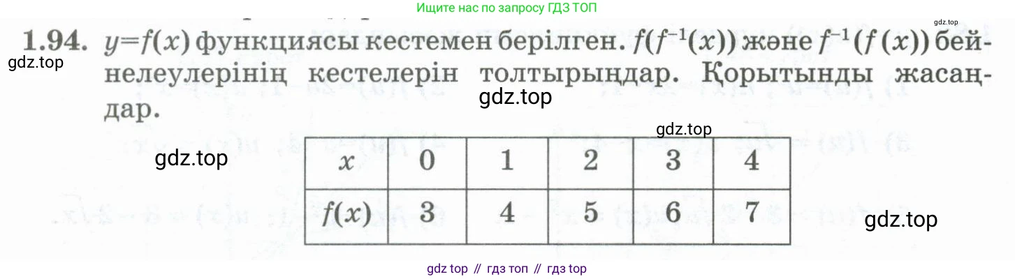 ГДЗ Алгебра, 10 класс Учебник, авторы: Шыныбеков Абдухали Насырович, Шыныбеков Данияр Абдухалиевич, Жумабаев Ринат Нурланович, издательство Атамұра, Алматы, 2019, страница 48, номер 1.94, Учебник кз