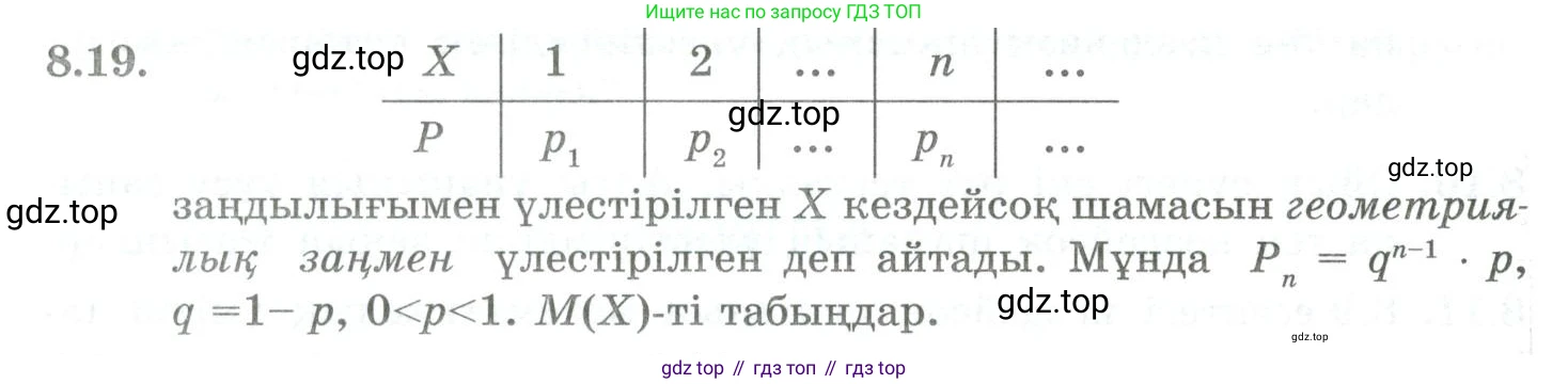 ГДЗ Алгебра, 10 класс Учебник, авторы: Шыныбеков Абдухали Насырович, Шыныбеков Данияр Абдухалиевич, Жумабаев Ринат Нурланович, издательство Атамұра, Алматы, 2019, страница 246, номер 8.19, Учебник кз