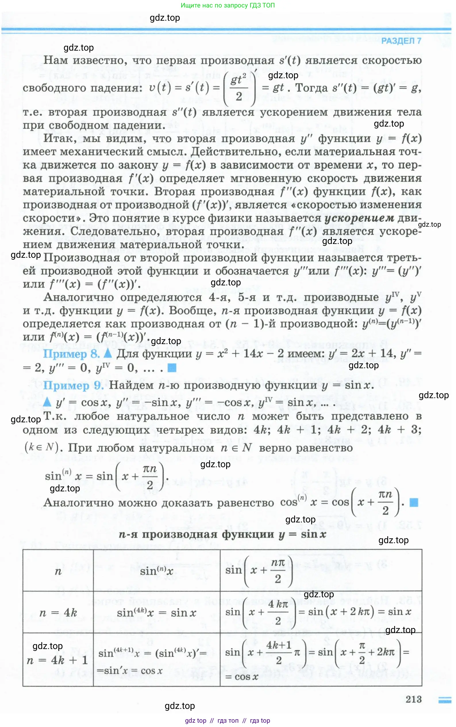 Алгебра, 10 класс Учебник, авторы: Шыныбеков Абдухали Насырович, Шыныбеков Данияр Абдухалиевич, Жумабаев Ринат Нурланович, издательство Атамұра, Алматы, 2019, страница 213