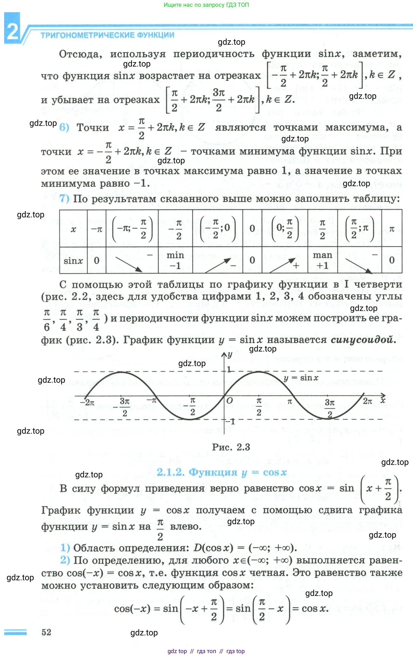 Алгебра, 10 класс Учебник, авторы: Шыныбеков Абдухали Насырович, Шыныбеков Данияр Абдухалиевич, Жумабаев Ринат Нурланович, издательство Атамұра, Алматы, 2019, страница 52
