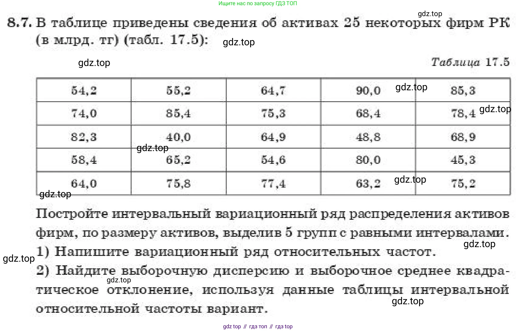 ГДЗ Алгебра, 11 класс Учебник, авторы: Абылкасымова Алма Есимбековна, Корчевский Владимир Евгеньевич, Жумагулова Зауре Абдыкеновна, издательство Мектеп, Алматы, 2019, страница 68, номер 8.7, Условие