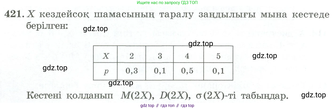 ГДЗ Алгебра, 11 класс Учебник, авторы: Абылкасымова Алма Есимбековна, Жумагулова Зауре Абдыкеновна, Корчевский Владимир Евгеньевич, Абдиев Алманбет, издательство Мектеп, Алматы, 2015, сиреневого цвета, страница 202, номер 421, Условие