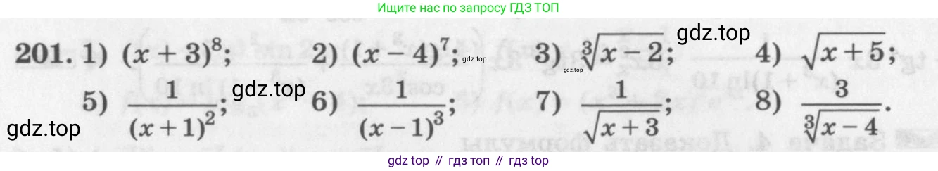 ГДЗ Алгебра, 11 класс Учебник, авторы: Колягин Юрий Михайлович, Ткачева Мария Владимировна, Федорова Надежда Евгеньевна, Шабунин Михаил Иванович, издательство Просвещение, Москва, 2014, голубого цвета, страница 88, номер 201, Условие