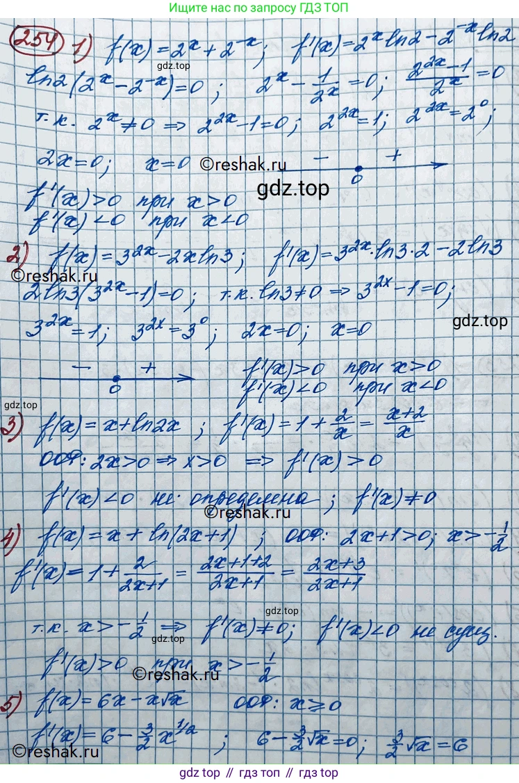 ГДЗ Алгебра, 11 класс Учебник, авторы: Колягин Юрий Михайлович, Ткачева Мария Владимировна, Федорова Надежда Евгеньевна, Шабунин Михаил Иванович, издательство Просвещение, Москва, 2014, голубого цвета, страница 100, номер 254, Решение 2