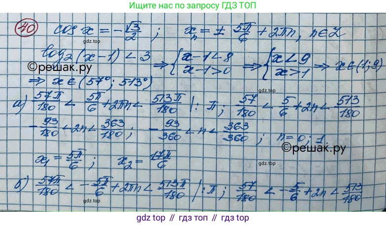 ГДЗ Алгебра, 11 класс Учебник, авторы: Колягин Юрий Михайлович, Ткачева Мария Владимировна, Федорова Надежда Евгеньевна, Шабунин Михаил Иванович, издательство Просвещение, Москва, 2014, голубого цвета, страница 21, номер 40, Решение 2