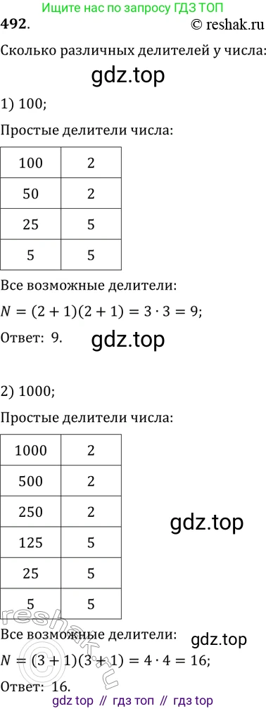 ГДЗ Алгебра, 11 класс Учебник, авторы: Колягин Юрий Михайлович, Ткачева Мария Владимировна, Федорова Надежда Евгеньевна, Шабунин Михаил Иванович, издательство Просвещение, Москва, 2014, голубого цвета, страница 190, номер 492, Решение 2
