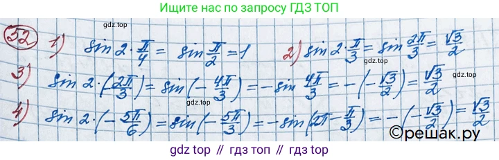 ГДЗ Алгебра, 11 класс Учебник, авторы: Колягин Юрий Михайлович, Ткачева Мария Владимировна, Федорова Надежда Евгеньевна, Шабунин Михаил Иванович, издательство Просвещение, Москва, 2014, голубого цвета, страница 26, номер 52, Решение 2