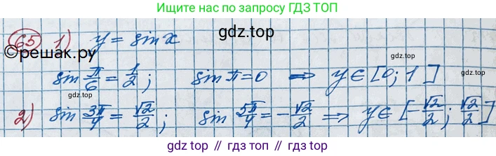 ГДЗ Алгебра, 11 класс Учебник, авторы: Колягин Юрий Михайлович, Ткачева Мария Владимировна, Федорова Надежда Евгеньевна, Шабунин Михаил Иванович, издательство Просвещение, Москва, 2014, голубого цвета, страница 28, номер 65, Решение 2