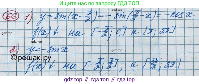 ГДЗ Алгебра, 11 класс Учебник, авторы: Колягин Юрий Михайлович, Ткачева Мария Владимировна, Федорова Надежда Евгеньевна, Шабунин Михаил Иванович, издательство Просвещение, Москва, 2014, голубого цвета, страница 28, номер 66, Решение 2