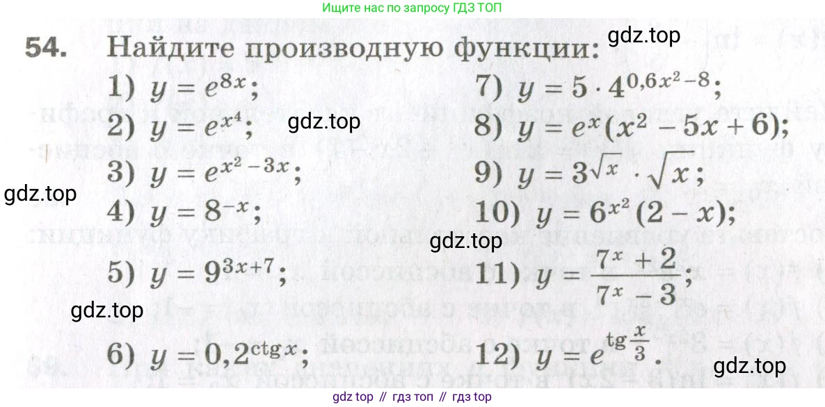 ГДЗ Алгебра, 11 класс Дидактические материалы, авторы: Мерзляк Аркадий Григорьевич, Полонский Виталий Борисович, Рабинович Ефим Михайлович, Якир Михаил Семёнович, издательство Просвещение, Москва, 2020, бирюзового цвета, страница 45, номер 54, Условие