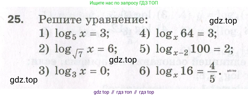 ГДЗ Алгебра, 11 класс Дидактические материалы, авторы: Мерзляк Аркадий Григорьевич, Полонский Виталий Борисович, Рабинович Ефим Михайлович, Якир Михаил Семёнович, издательство Просвещение, Москва, 2020, бирюзового цвета, страница 71, номер 25, Условие