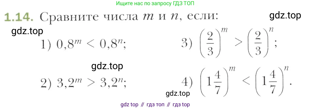 Алгебра, 11 класс Учебник, авторы: Мерзляк Аркадий Григорьевич, Номировский Дмитрий Анатольевич, Полонский Виталий Борисович, Якир Михаил Семёнович, издательство Просвещение, Москва, 2016, страница 12, номер 1.14, Учебник