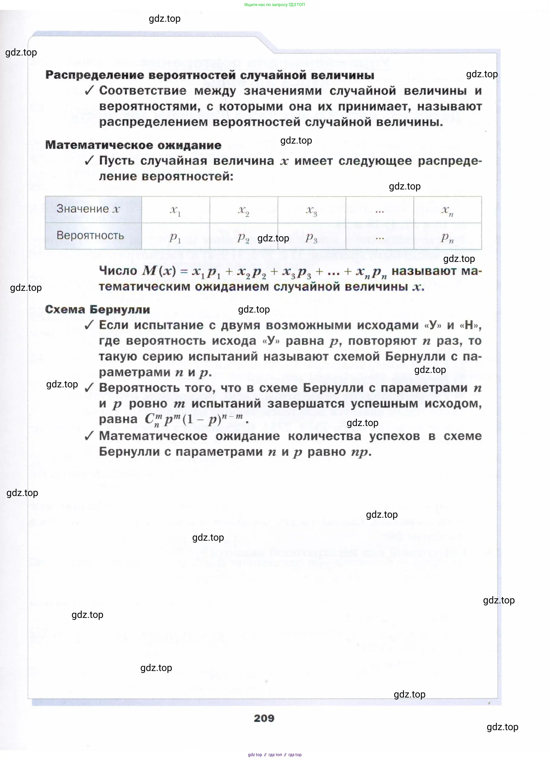 Алгебра, 11 класс Учебник, авторы: Мерзляк Аркадий Григорьевич, Номировский Дмитрий Анатольевич, Полонский Виталий Борисович, Якир Михаил Семёнович, издательство Просвещение, Москва, 2016, страница 209