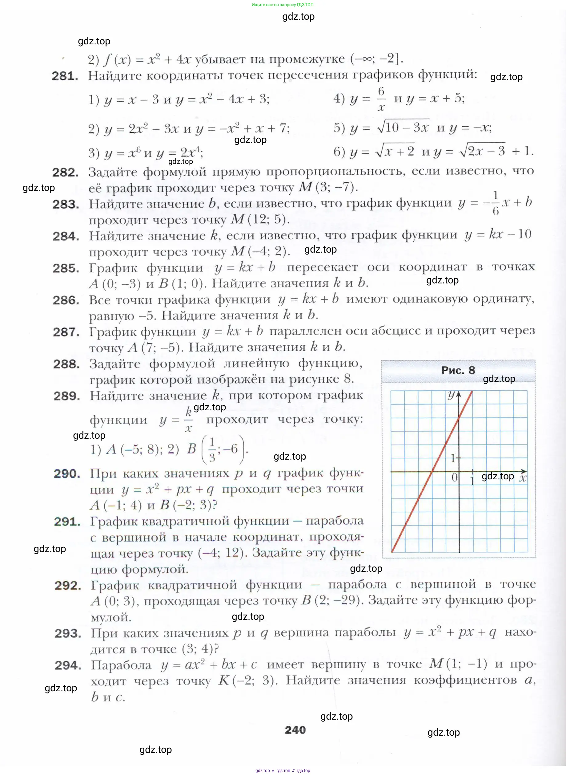 Алгебра, 11 класс Учебник, авторы: Мерзляк Аркадий Григорьевич, Номировский Дмитрий Анатольевич, Полонский Виталий Борисович, Якир Михаил Семёнович, издательство Просвещение, Москва, 2016, страница 240