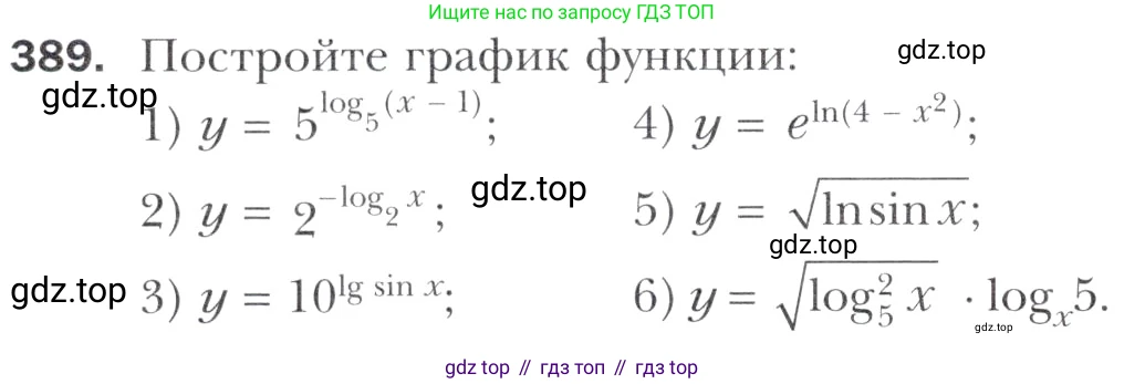 Алгебра, 11 класс Учебник, авторы: Мерзляк Аркадий Григорьевич, Номировский Дмитрий Анатольевич, Полонский Виталий Борисович, Якир Михаил Семёнович, издательство Просвещение, Москва, 2016, страница 250, номер 389, Учебник