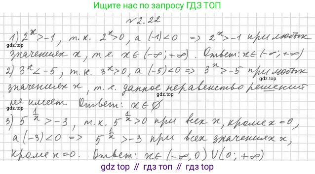 Алгебра, 11 класс Учебник, авторы: Мерзляк Аркадий Григорьевич, Номировский Дмитрий Анатольевич, Полонский Виталий Борисович, Якир Михаил Семёнович, издательство Просвещение, Москва, 2016, страница 21, номер 2.22, Решение