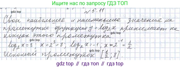 Алгебра, 11 класс Учебник, авторы: Мерзляк Аркадий Григорьевич, Номировский Дмитрий Анатольевич, Полонский Виталий Борисович, Якир Михаил Семёнович, издательство Просвещение, Москва, 2016, страница 41, номер 5.11, Решение